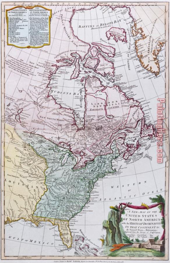 English School Map Of The Usa And The British Dominions In North America